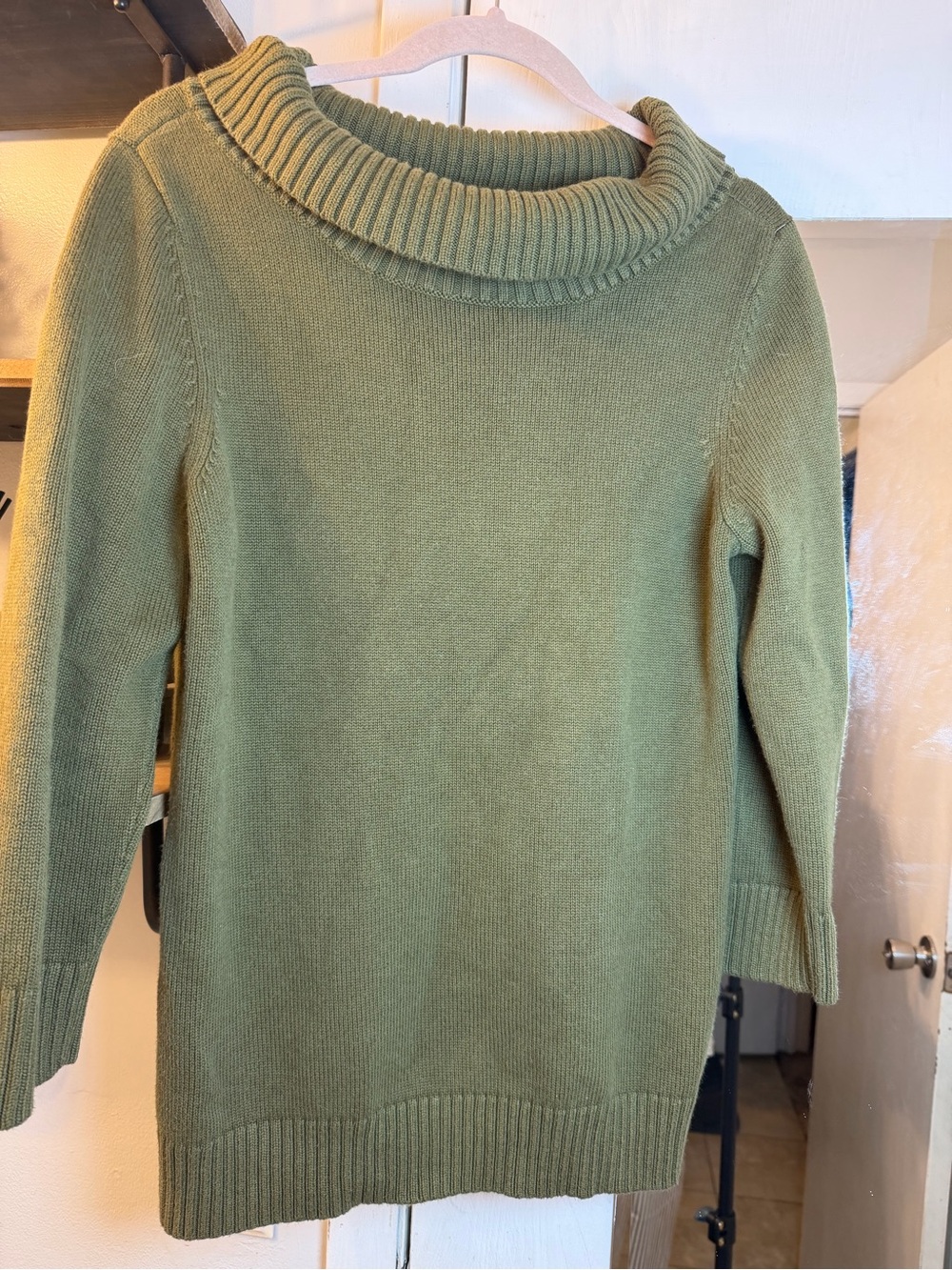 Talbots Olive Green Cowl Neck Sweater